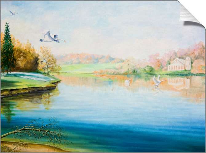 Купить и печать на заказ Картины на холсте Лебединое озеро