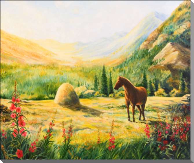 Купить и печать на заказ Картины на пластике, пеноркартоне Утро в горах