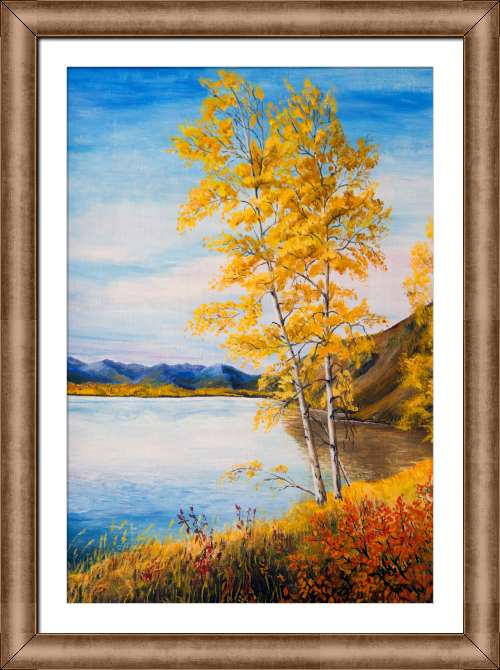 Купить и печать на заказ Картины на холсте Две березы на берегу