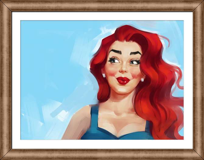 Купить и печать на заказ Картины на холсте Девушка с красными волосами