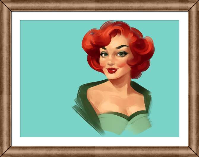 Купить и печать на заказ Картины на холсте Рыжая красотка