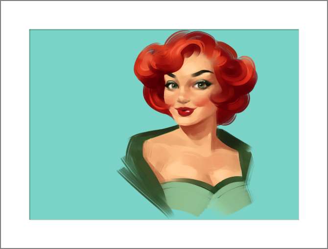 Купить и печать на заказ Картины, фото с паспарту Рыжая красотка