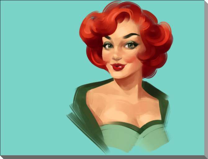 Купить и печать на заказ Картины на пластике, пеноркартоне Рыжая красотка