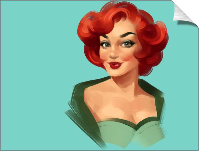 Купить и печать на заказ Картины на холсте Рыжая красотка