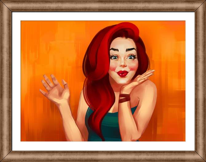 Купить и печать на заказ Картины на холсте Восхищенная красотка