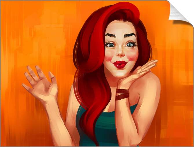 Купить и печать на заказ Картины на холсте Восхищенная красотка