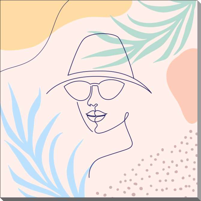 Купить и печать на заказ Картины на пластике, пеноркартоне Дама в шляпе