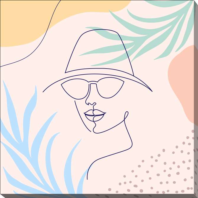 Paintings on canvas A series of Female faces linear-pyatnovaya композиция_1