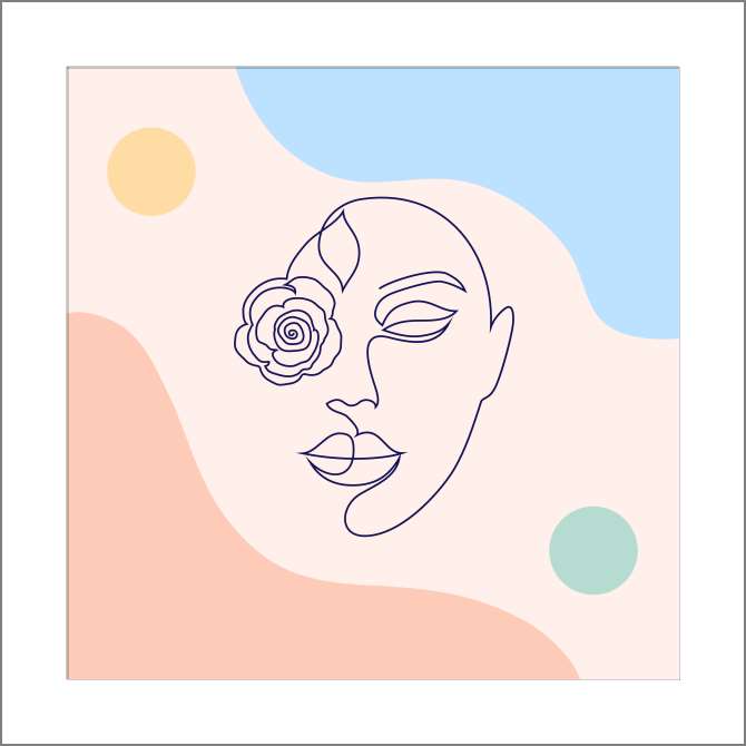 Купить и печать на заказ Картины, фото с паспарту Лицо с розой