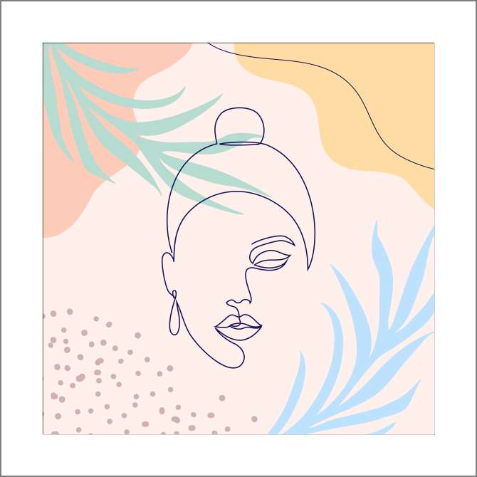 Купить и печать на заказ Картины, фото с паспарту Женщина с сережкой