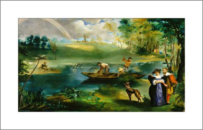 Картины, фото с паспарту Рыбалка