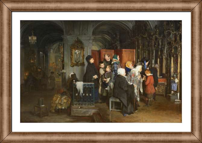 Картины на холсте Перед исповедью