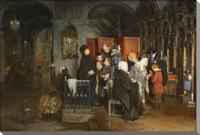 Картины на пластике, пеноркартоне Перед исповедью