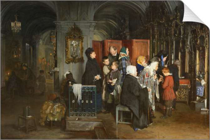 Картины на холсте Перед исповедью