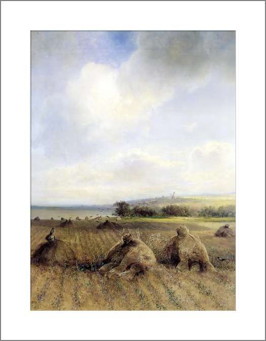 Картины, фото с паспарту К концу лета на Волге