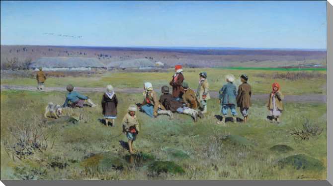 Картины на пластике, пеноркартоне Журавли летят