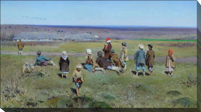 Paintings on canvas Cranes are flying