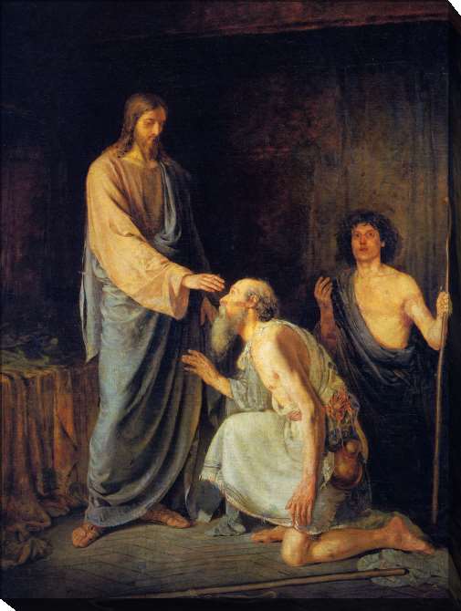 Paintings on canvas Healing two blind people