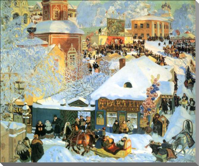 Картины на пластике, пеноркартоне Масленица (Масленичное катание)