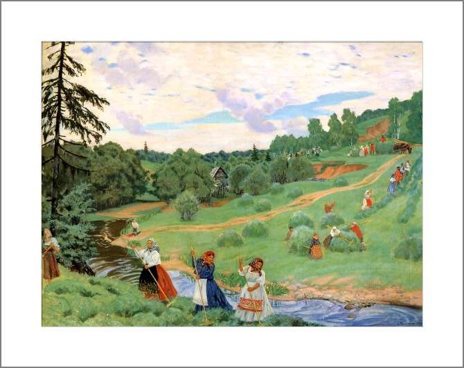 Картины, фото с паспарту Сенокос