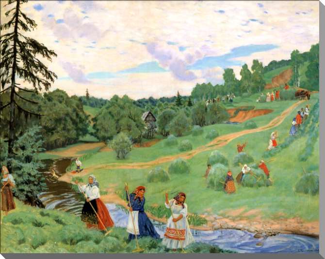 Картины на пластике, пеноркартоне Сенокос