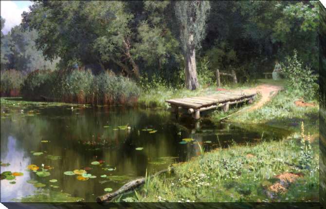 Paintings on canvas Overgrown pond