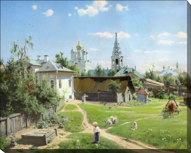 Paintings on canvas Moscow Courtyard