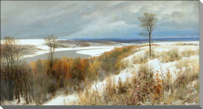 Картины на пластике, пеноркартоне Ранний снег