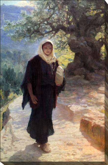 Paintings on canvas Mary went to the upland country