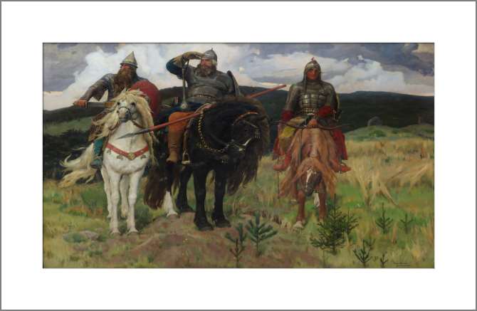 Картины, фото с паспарту Три богатыря