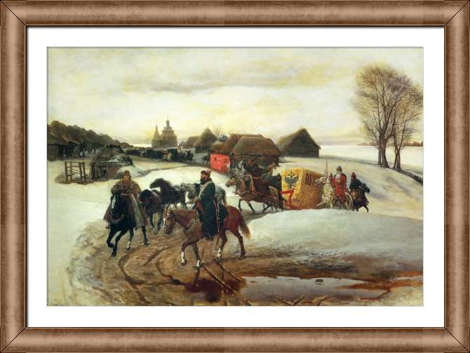 Картины на холсте Вешний поезд царицы на богомолье при царе Алексее Михайловиче