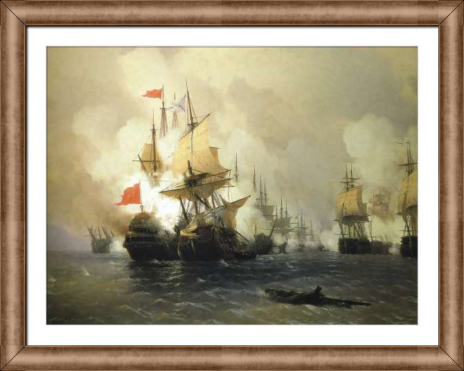 Картины на холсте Бой в Хиосском проливе