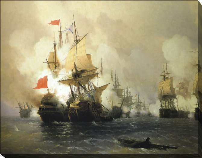 Paintings on canvas Battle in the Strait of Chios