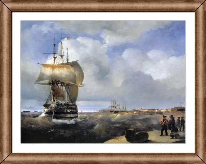 Картины на холсте Большой рейд в Кронштадте