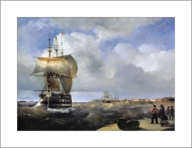 Картины, фото с паспарту Большой рейд в Кронштадте