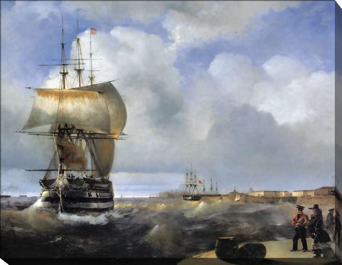 Paintings on canvas The Big raid in Kronstadt