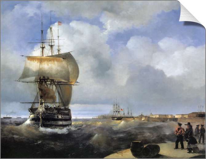 Картины на холсте Большой рейд в Кронштадте