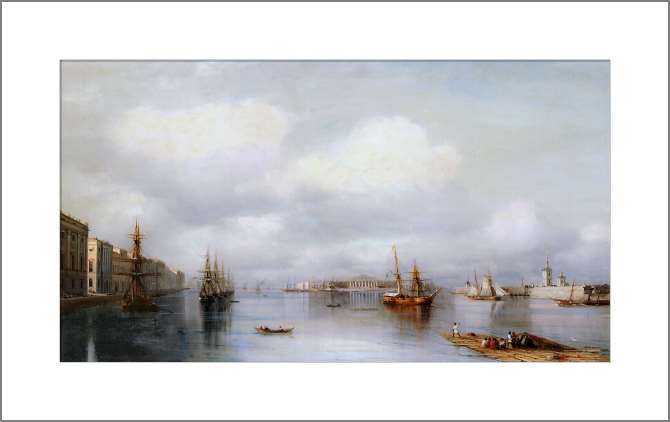 Картины, фото с паспарту Вид Петербурга