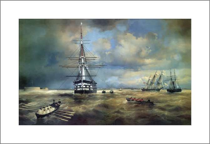 Картины, фото с паспарту Кронштадтский рейд