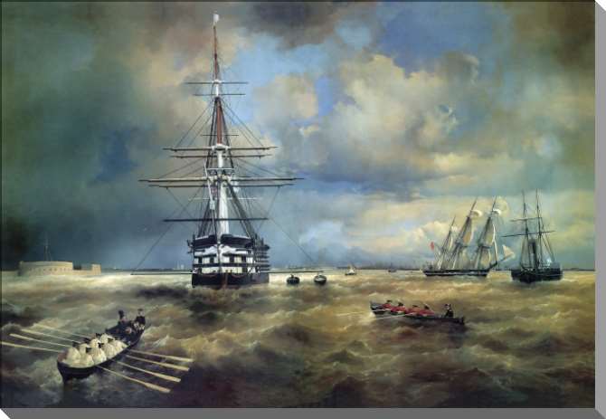 Картины на пластике, пеноркартоне Кронштадтский рейд