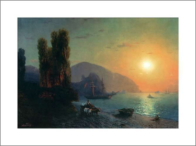 Картины, фото с паспарту Крымский вид. Аю-даг