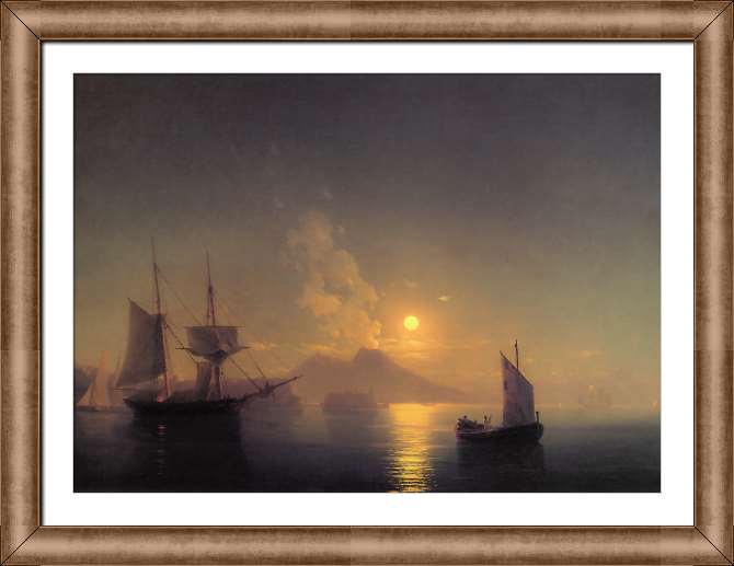 Картины на холсте Неаполитанский залив в лунную ночь