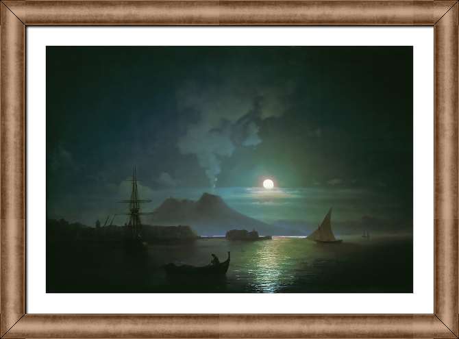 Репродукции картин Неаполь в лунную ночь. Везувий