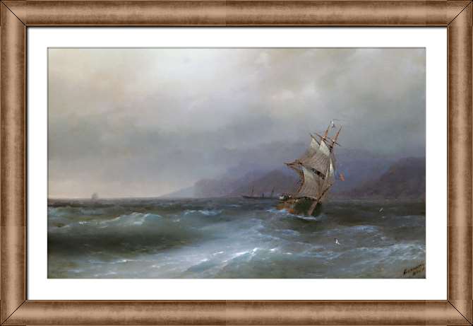 Картины на холсте Парусник в море