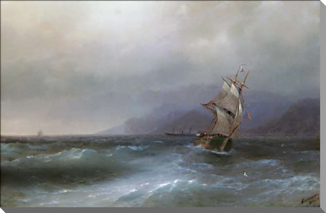 Картины на пластике, пеноркартоне Парусник в море