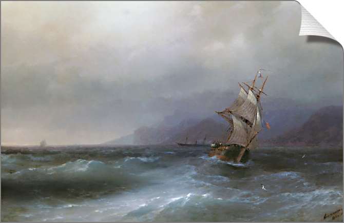 Картины на холсте Парусник в море