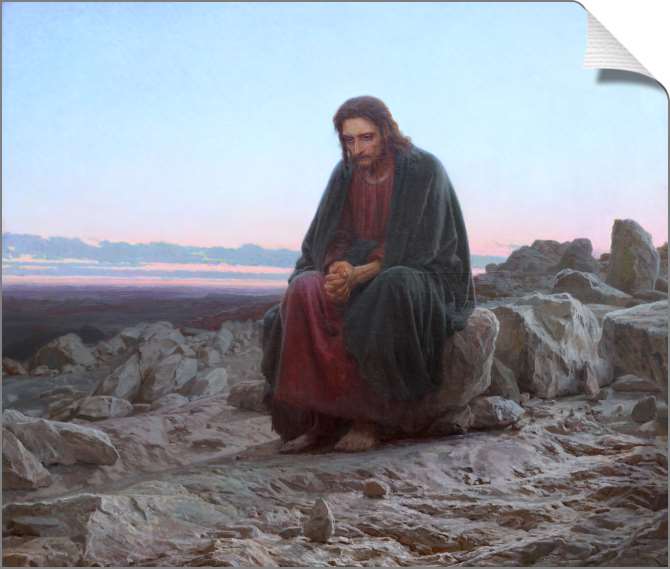 Картины на холсте Христос в пустыне