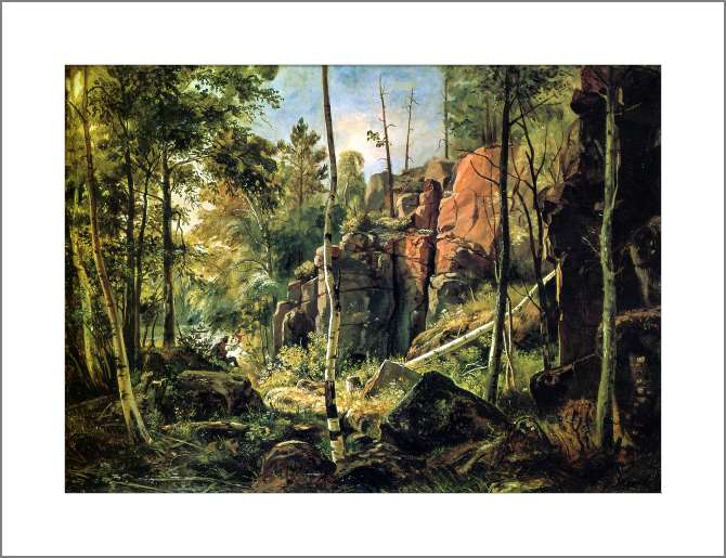 Картины, фото с паспарту Вид на острове Валааме. Местность Кукко