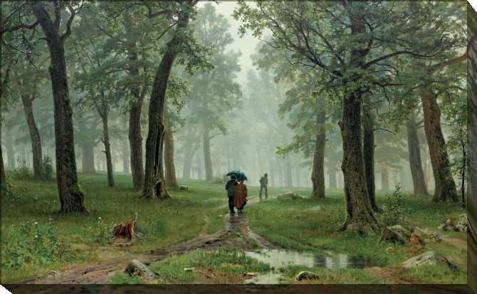 Paintings on canvas Rain in the oak forest