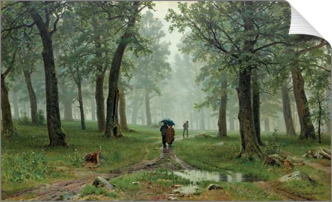 Картины на холсте Дождь в дубовом лесу